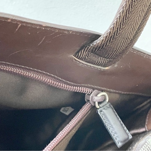 Prada brown calfskin leather vintage shoulder tote business bag minimal - Picture 11 of 12